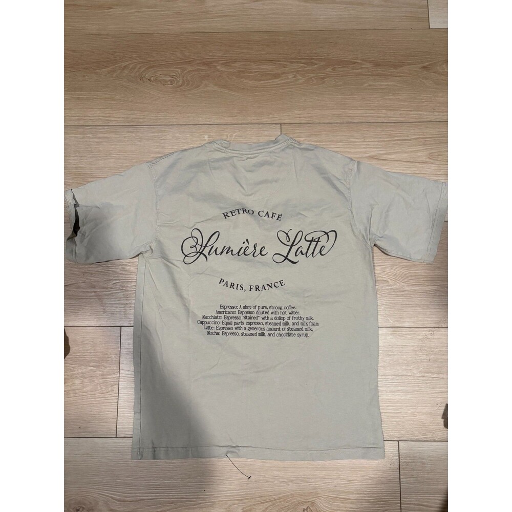 D&F Ricky Singh Lumière Latte Paris Cafe Graphic T-Shirt S Relaxed Fit Cotton - Picture 11 of 11